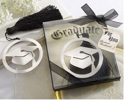 ที่คั่นหนังสือ สีเงิน Stainlees Steel รูปหมวกรับปริญญา ห้อยพู่ สีดำ พร้อม แพ็คเกจ ของชำร่วย ของที่ระลึก ของแจก งานรับปริญญา วันจบการศึกษา 959895