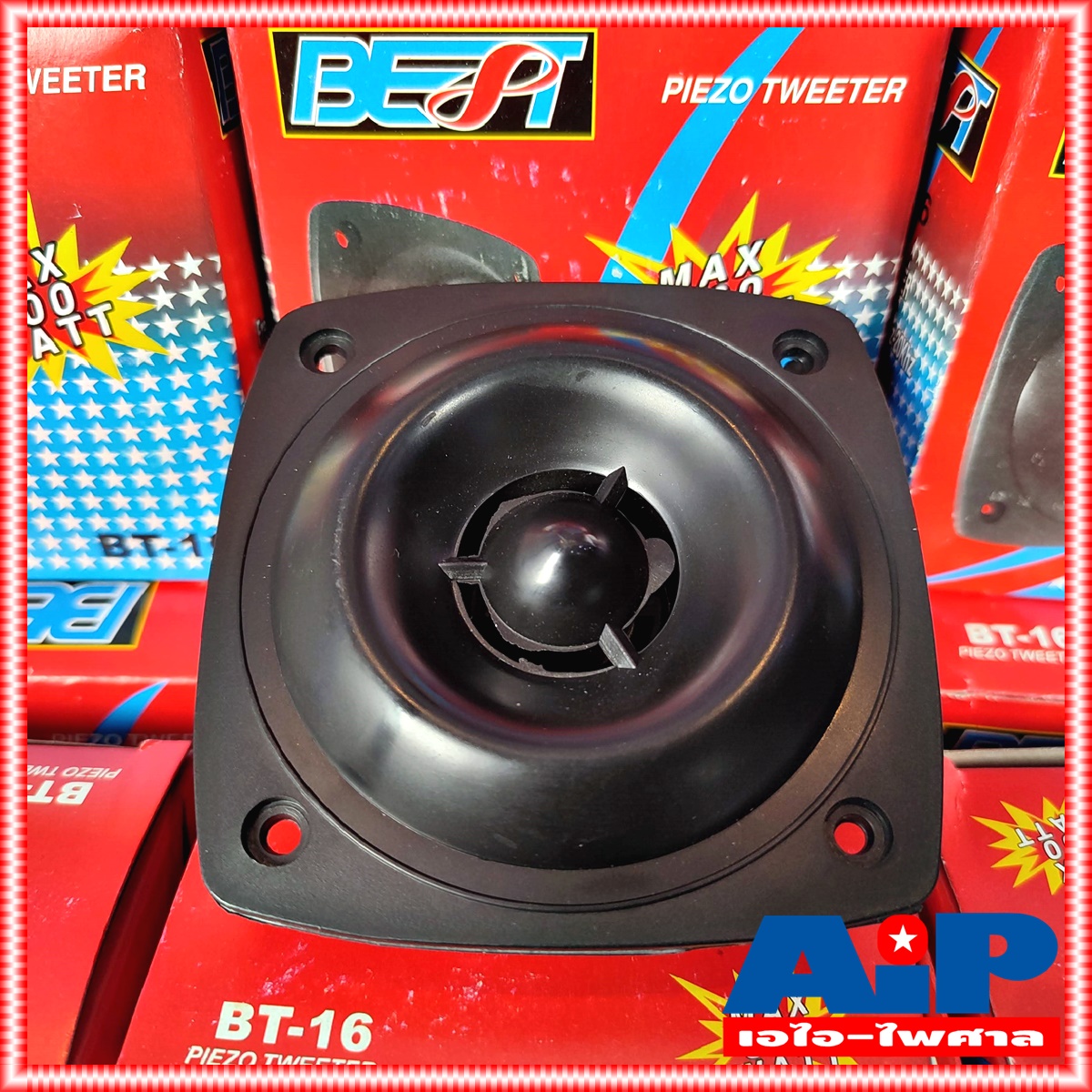 1ตัว BEST BT-16 ลำโพงเสียงแหลม BT16 BT 16 Tweeter Speaker ลำโพงเสียงแหลม เปียโซ่ ทวีตเตอร์ 3.5นิ้ว หน้าเหลี่ยม สีดำ 4-8โอห์ม