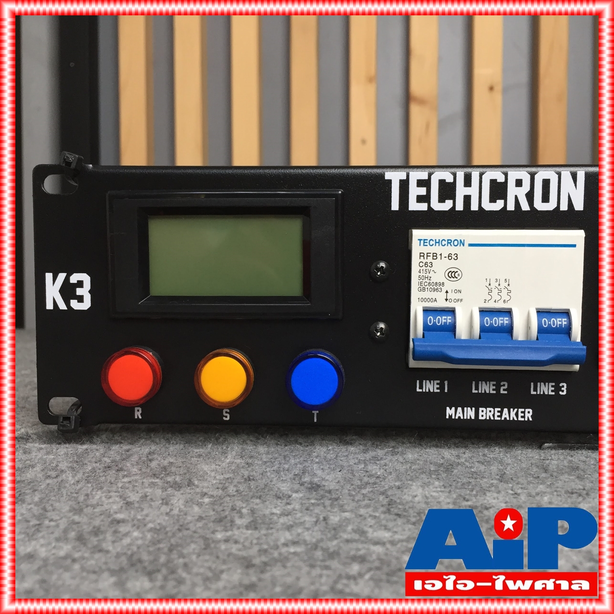ขนาด 2U TECHCRON K3 / B9 จอ M2 ชุดโหลดไฟ 3 เฟส ปลั๊กโหลด3เฟส พร้อมเพาเวอร์ปลั๊กIN K3B9 K-3/B-9 K3 B9 เอไอ-ไพศาล