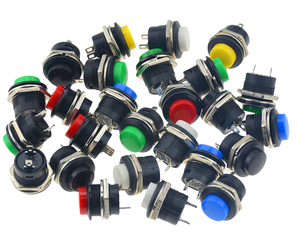 สวิตช์กดติดปล่อยดับ R13-507 250V 3A ขนาด 16MM Non lock