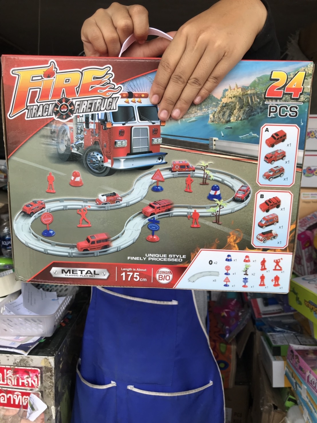 068-29 ของเล่นรางรถดับเพลิง ใส่ถ่าน