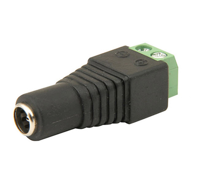 Easy Wire (FEMALE) Power 2.1mm DC Plug For CCTV Cameras With Screw Terminals