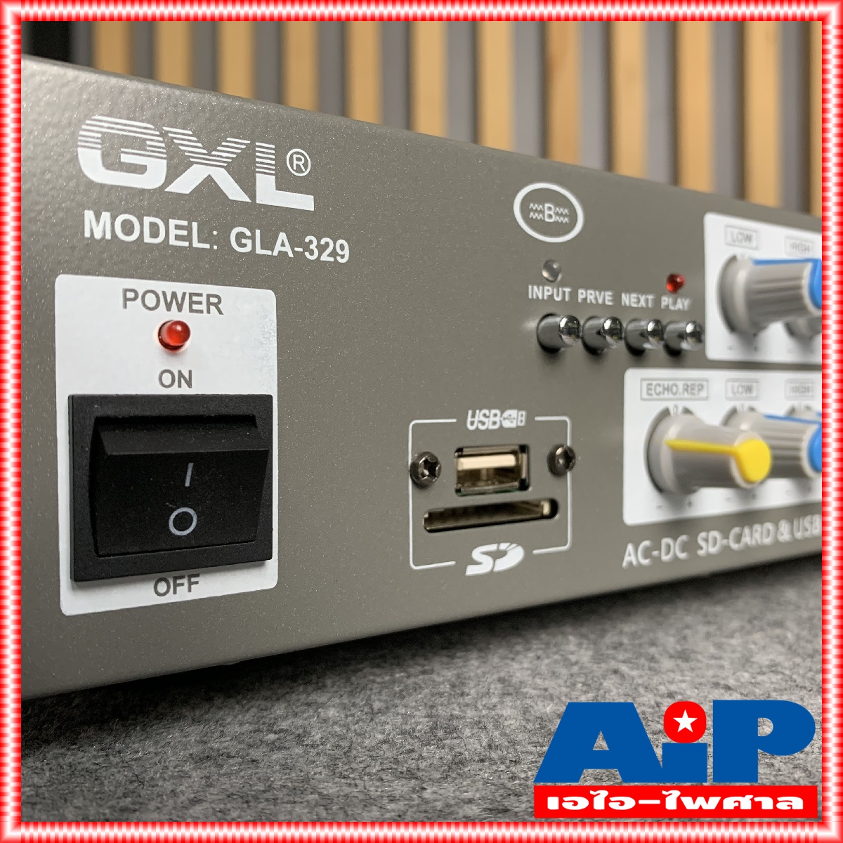 GXL GLA329EXTRA แอมป์ USB AC/DC บลูทูธ เครื่องขยายเสียง GLA329 GLA-329 GLA 329 ใช้ได้ทั้งไฟบ้าน และไฟรถยนต์ 12V เอไอ-ไพศาล