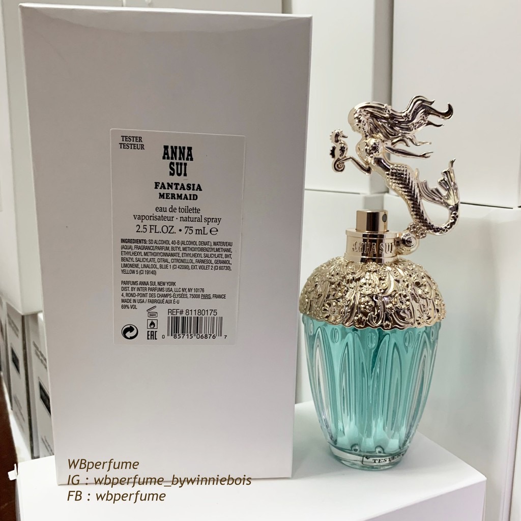 น้ำหอมแท้100% ANNA SUI Fantasia Mermaid Eau De Toilette ปริมาณ 75 มล. TESTER