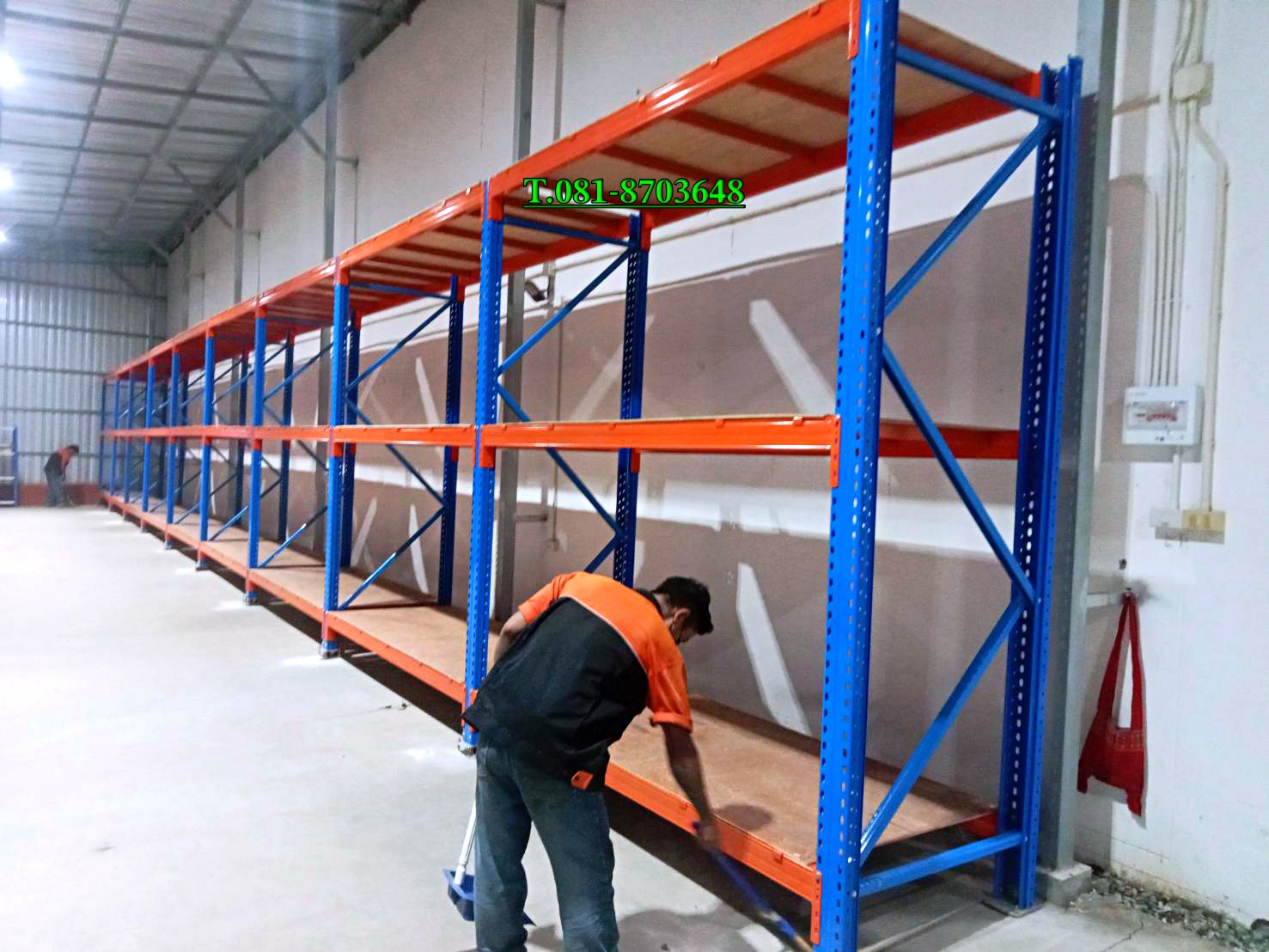 Medium rack มือสอง สภาพ 80% ขนาด 1.2x2.5x3m รับน้ำหนักได้ชั้นละ 2000 kg