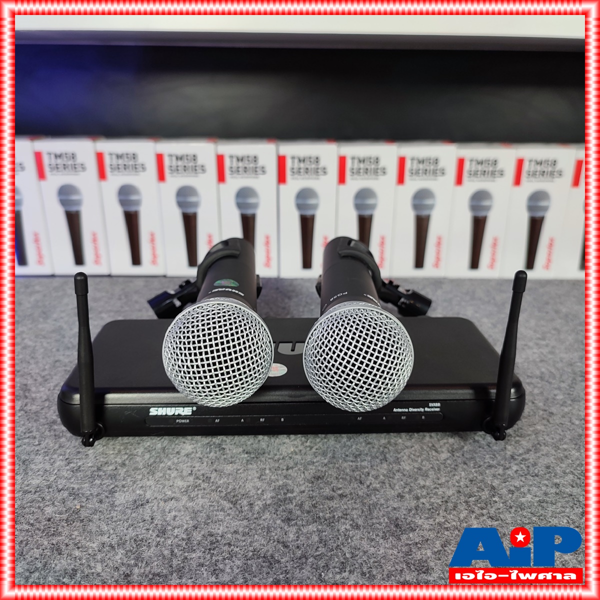 SHURE SVX288TH/PG58-Q12 ไมค์ลอยคู่ ไมโครโฟนไร้สายแบบมือถือคู่ย่าน UHF คลื่นความถี่ 748-758 MHz SVX 288 A / PG 58 Q 12 SVX288A/PG58Q12 เอไอ-ไพศาล +++