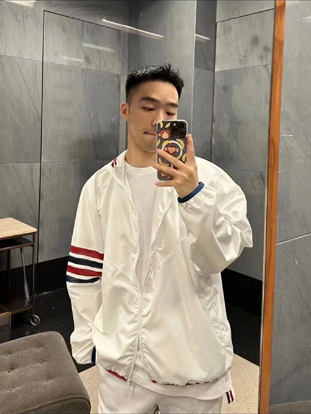 **do** เสื้อกันลมกันฝน Jacket men Thom Browne ใส่ได้ ชาย หญิง สินค้าใหม่ ของแท้
