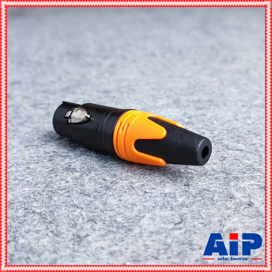 1ตัว MITSUMI 912C16EX XLRเมีย ดำขั้วทอง สีส้ม ปลั๊กตัวเมีย แจ๊ค แคนนอน XLR ตัวเมีย 3 ขา สำหรับเข้าสาย เอไอ-ไพศาล