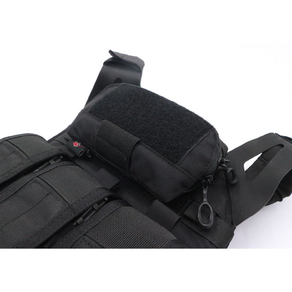 กระเป๋าเสริมติดเวส สีดำ-สีเขียว Molle Admin Panel [ TR010AP ] ( Tactical Rider )