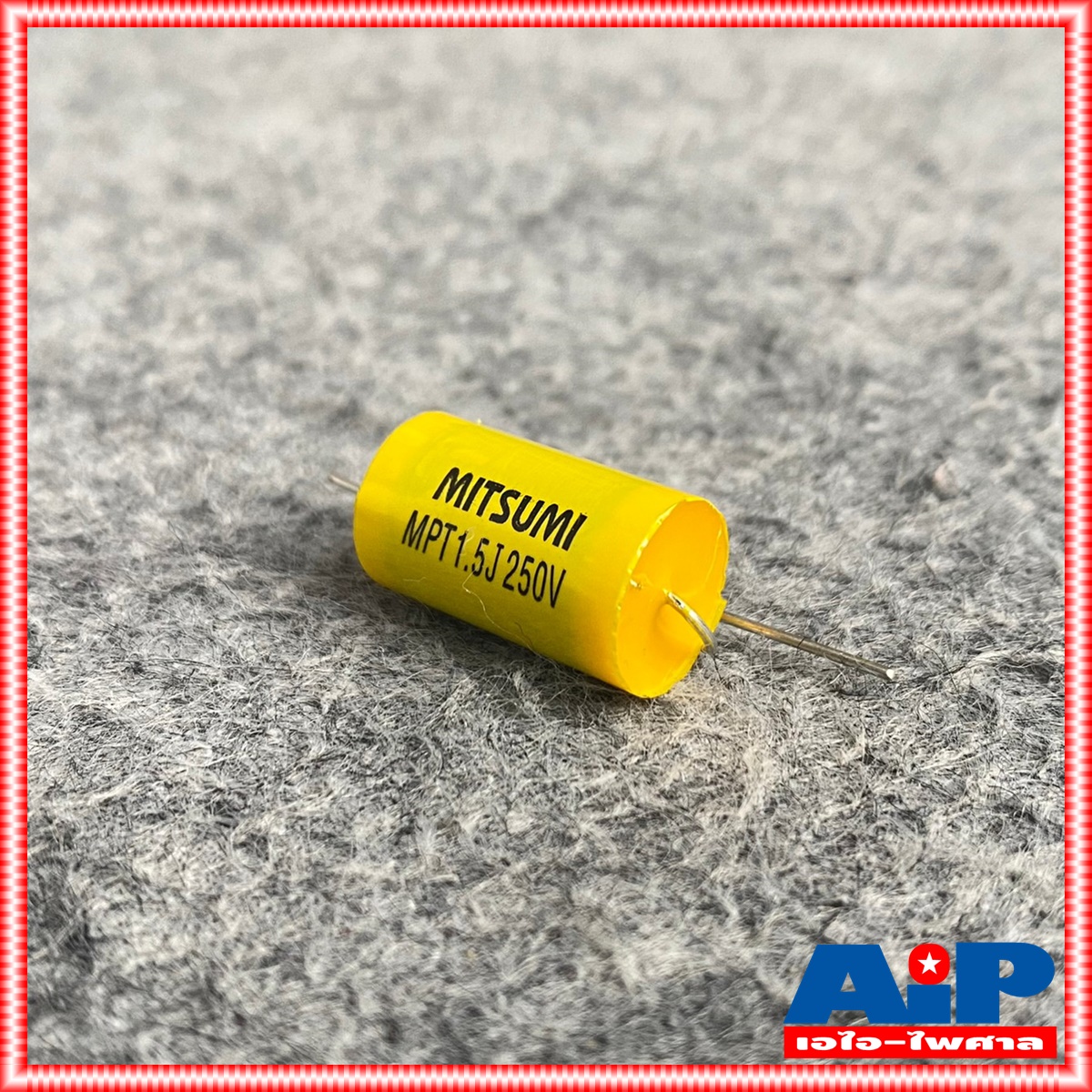 1ตัว MITSUMI 1.5UF 250V Cสีเหลือง MET คาปาซิเตอร์ C1.5/250V C1.5/250Vสีเหลือง ซีเสียงแหลม 1.5/250V ซีตัดเสียงแหลม เอไอ-ไพศาล