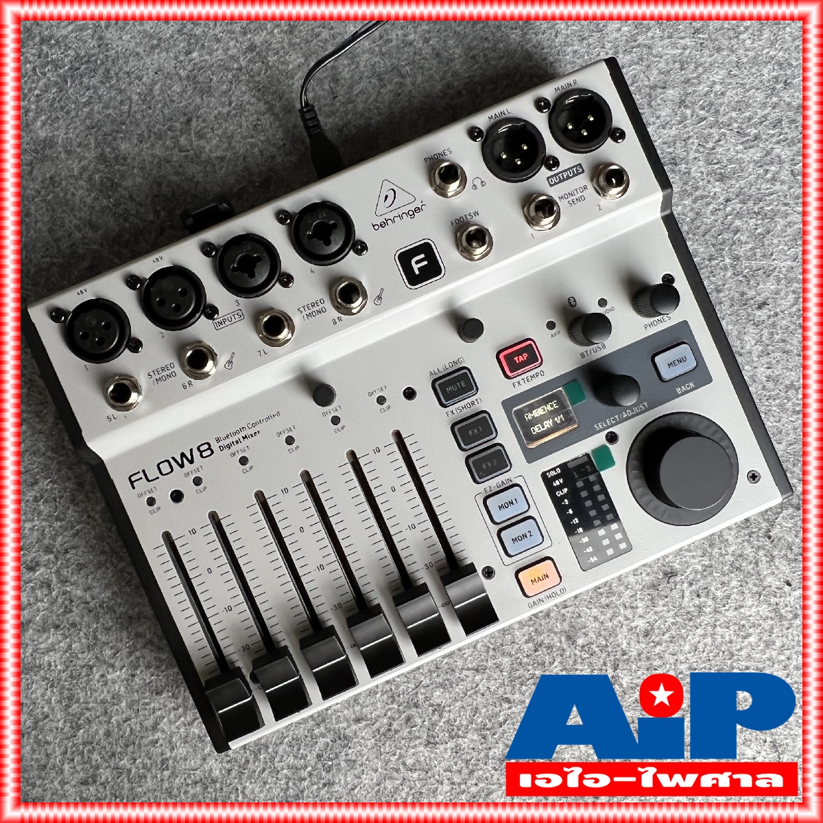 BEHRINGER FLOW-8 MIXER DIGITAL ดิจิตอลมิกเซอร์ 8 แชนแนล สามารถควบคุมผ่าน Bluetooth และยังสามารถเป็น Audio Interface FLOW 8 FLOW8 เอไอ-ไพศาล +++