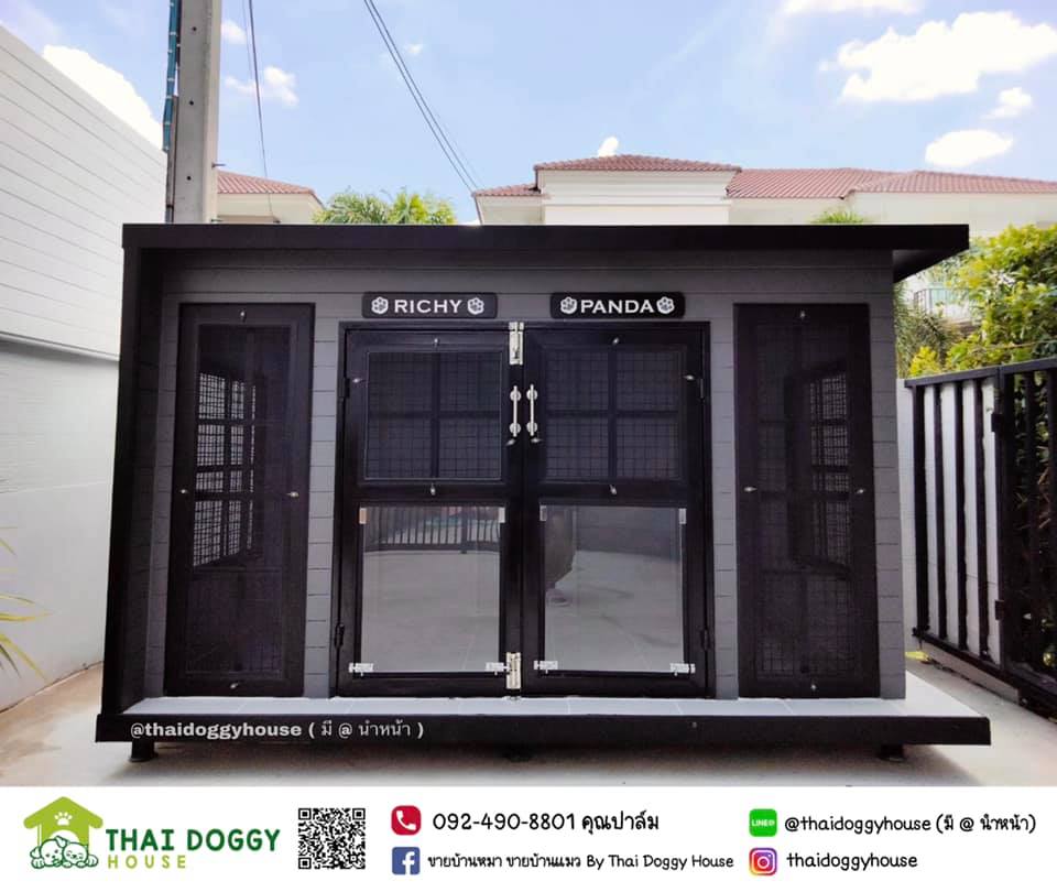 บ้านหมา บ้านแมวแบบกั้นห้อง 2 ห้อง By Thai Doggy House