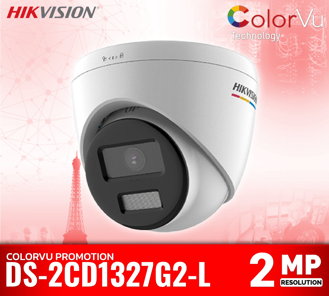 Hikvision กล้องวงจรปิด IP รุ่น DS-2CD1327G2-L คมชัด 2 ล้านพิกเซล ภาพสี 24/7 ColorVu