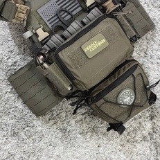 กระเป๋าเสริมติดเวส สีดำ-สีเขียว RAID DROP POUCH [ TR007DP ] ( Tactical Rider )