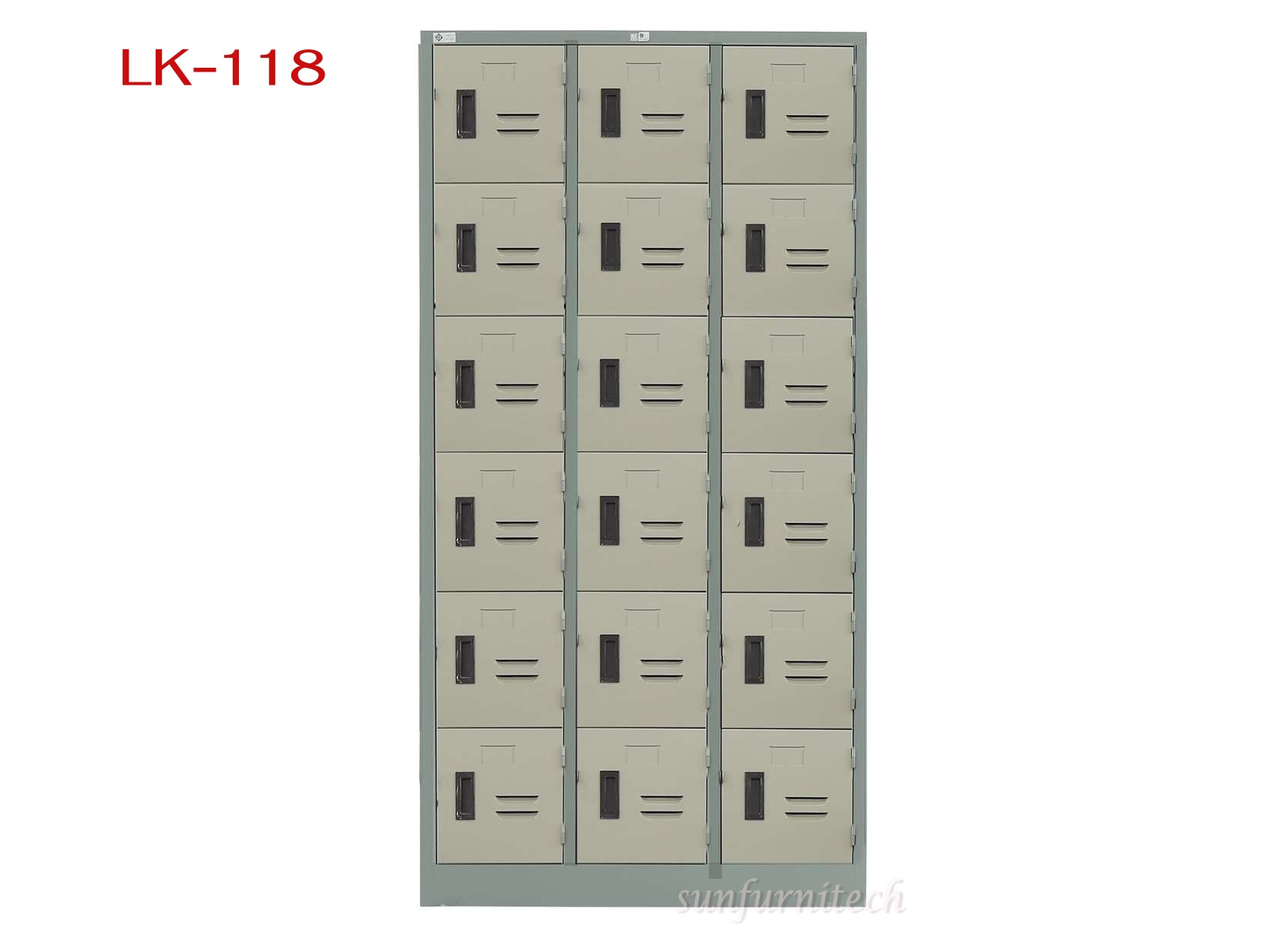 ตู้ล็อคเกอร์ 18 ช่อง, ตู้ล็อคเกอร์ 18 ประตู (มอก.) ไม่มีกุญแจ มีสายยู Taiyo รุ่น LK-118