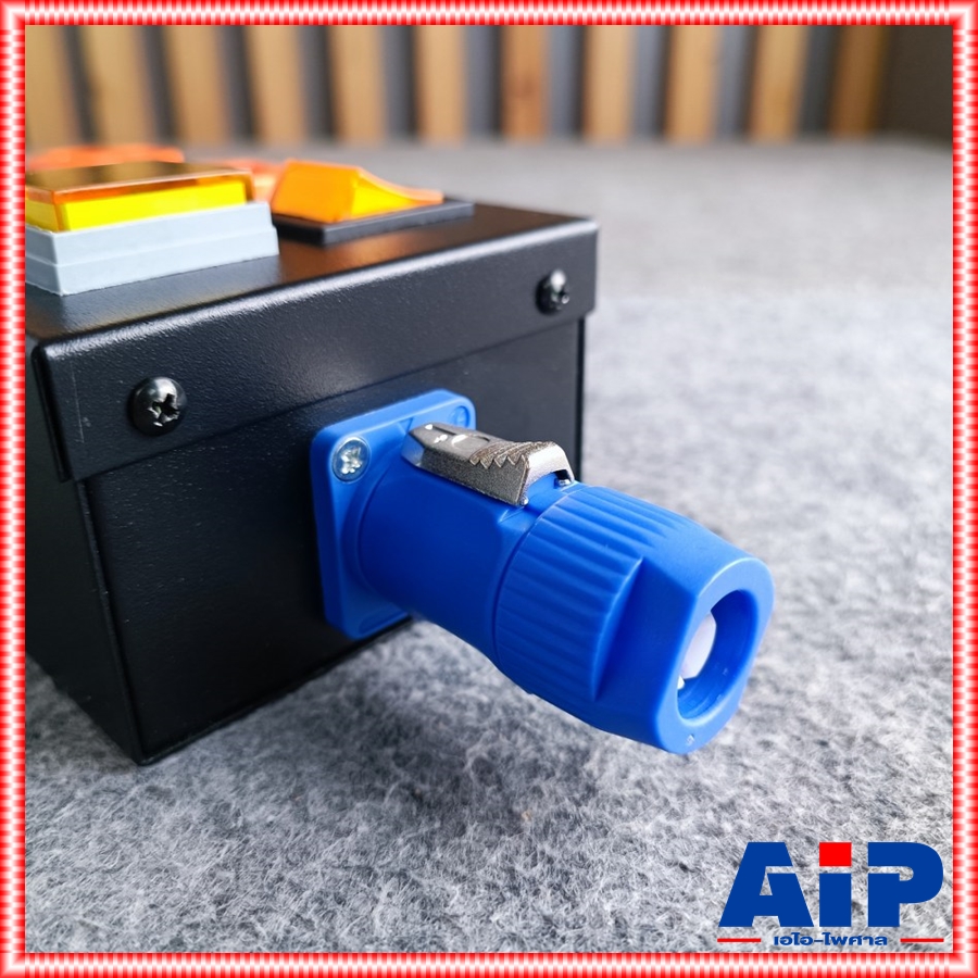 TECHCRON BOX-4VA ปลั๊กส้ม จอส้ม บล็อกปลั๊กไฟ กล่องปลั๊กไฟ วัสดุทำจากเหล็ก มีหน้าจอแสดงผล โวลท์ แอมป์ กล่องปลั๊กพ่วง 4 ช่อง แถมฟรี ปลั๊กเพาเวอร์คอน BOX 4 VA BOX4VA เอไอ-ไพศาล