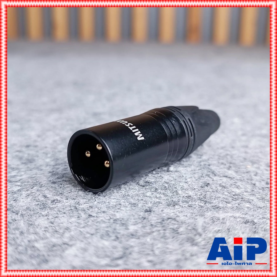 1ตัว MITSUMI 911C16EX XLRผู้ ดำขั้วทอง สีดำ ปลั๊กตัวผู้ แจ๊ค แคนนอน XLR ตัวผู้ 3 ขา สำหรับเข้าสาย เอไอ-ไพศาล