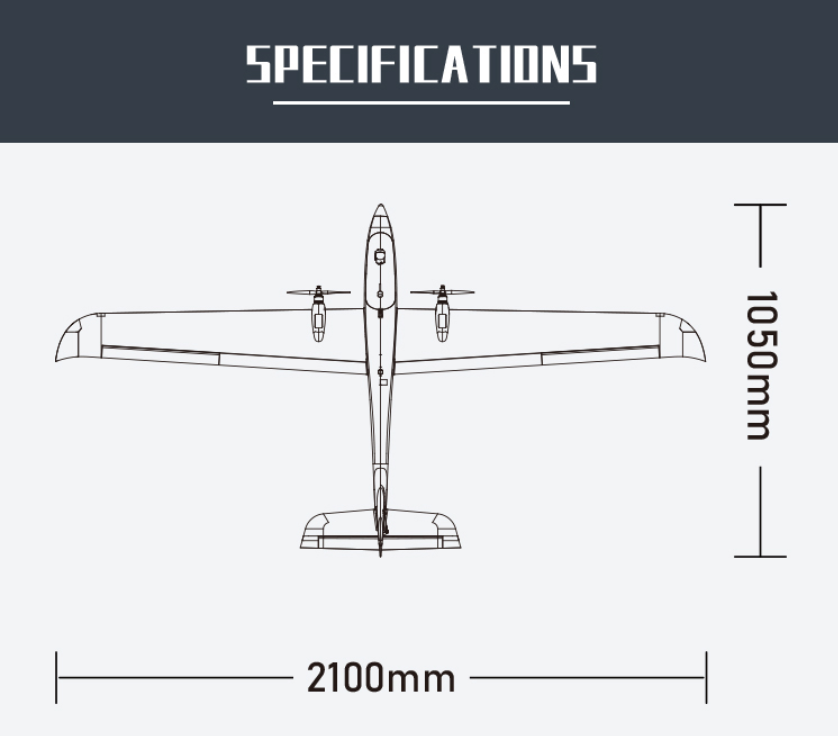 เครื่องบินไฟฟ้า XFly X2100 Twin Glider FPV Aircraft (ไม่รวม แบต รีซีฟ รีโมท)