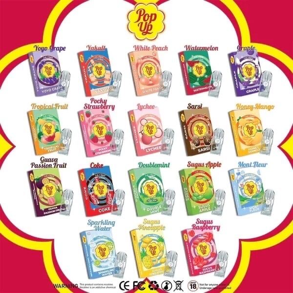Pop Up Pod - 2.0ml Nic3% กล่อง1ตัว มี 18 กลิ่น (ใส่ตระกูล Relx Infinity , Phantom etc)