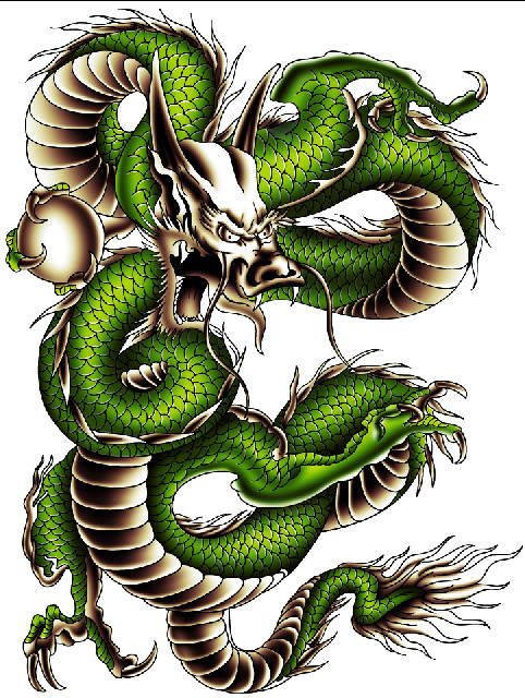 ลายสกรีนฮาฟโทนแนวมังกร