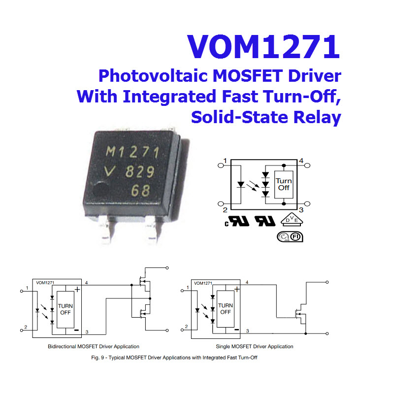 VOM1271 M1271 Photovoltaic MOSFET Driver With Integrated Fast Turn-Off, Solid-State Relay SOP-4