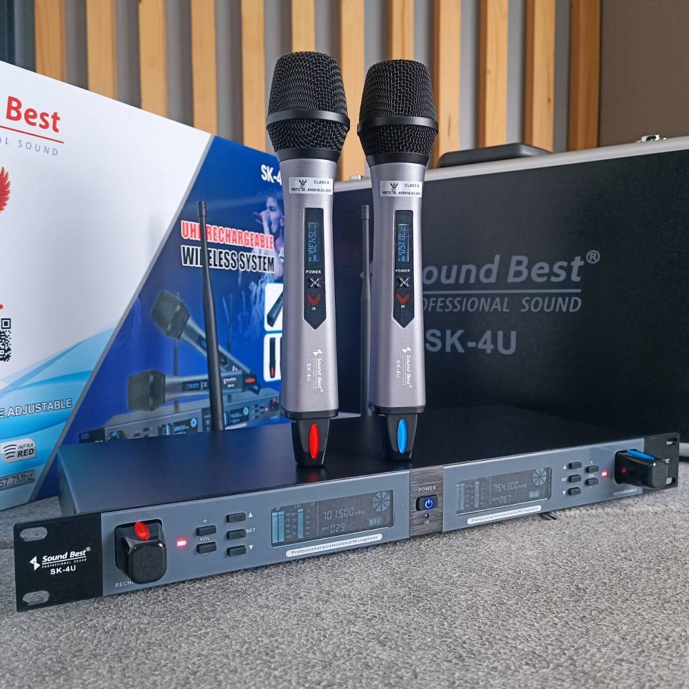 SOUNDBEST SK-4U ไมค์ลอยคู่ UHF ไมค์ลอยแบบถือ ไมโครโฟน ไมค์ลอย ไมค์ไร้สาย SK 4U SK4U เอไอ-ไพศาล