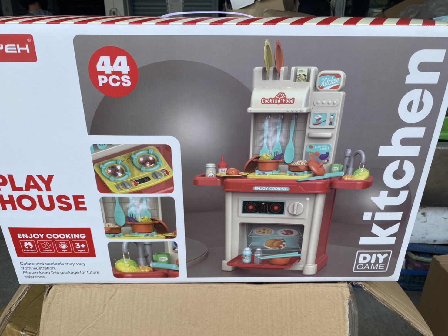 1A120 ของเล่นเด็กชุดครัวเปิดน้ำได้ ครัวเด็กมีเสียงไฟ ปลีกชุดละ