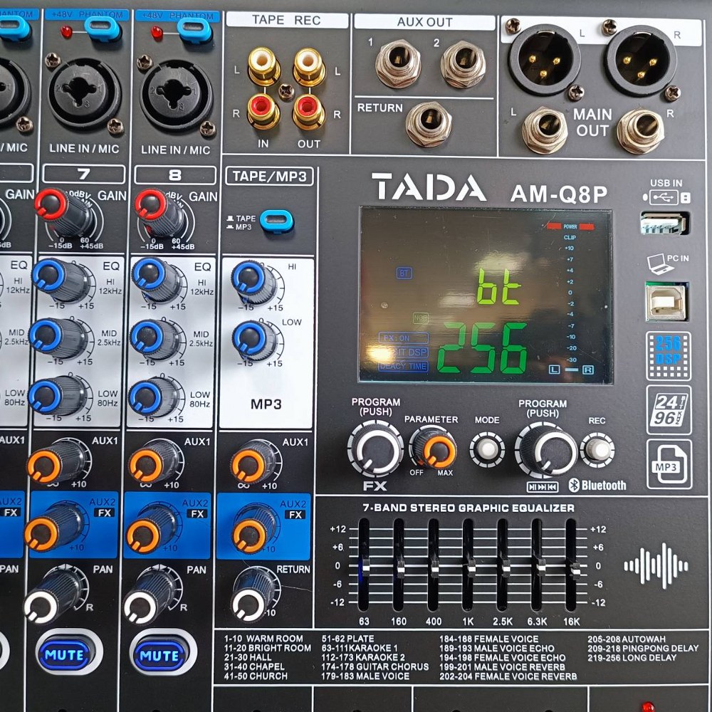 TADA AM-Q8P powermixer 350 watt EFX USB บลูทูส TA DA มิกเซอร์อนาล็อก AM Q8P ธาดา AMQ8P เอไอ-ไพศาล