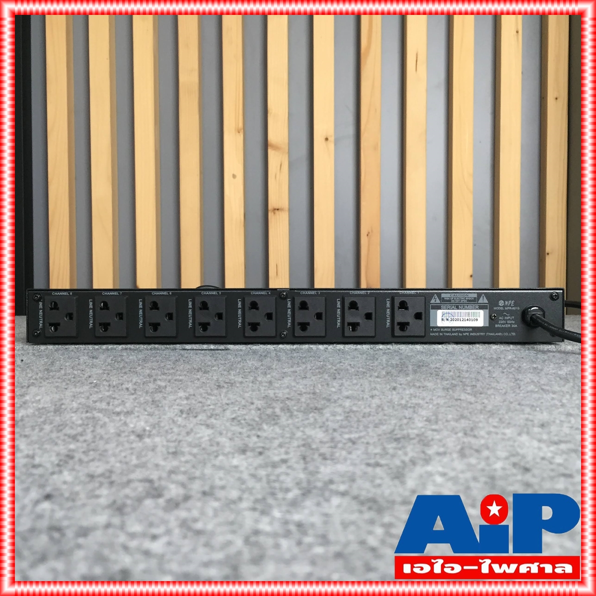 ปลั๊กพ่วงติดแร็ค NPE MPR801G ปลั๊กติดแร็ค ปลั๊กไฟตู้แร็ค ปลั๊กไฟติดตู้แร็ค รางปลั๊ก ปลั๊ก ติดแร็ค MPR 801 G AC Outlet