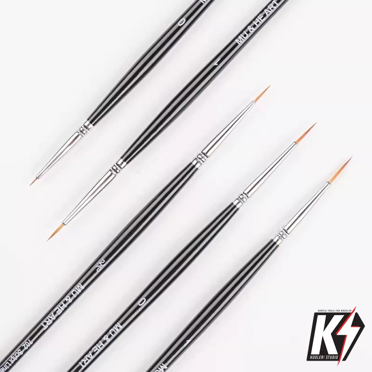 Mu&He 702 พู่กันปลายแหลม เล็กพิเศษ พู่กัน Liner #พู่กันสีน้ำ ปลายกลม เบอร์เล็กพิเศษ