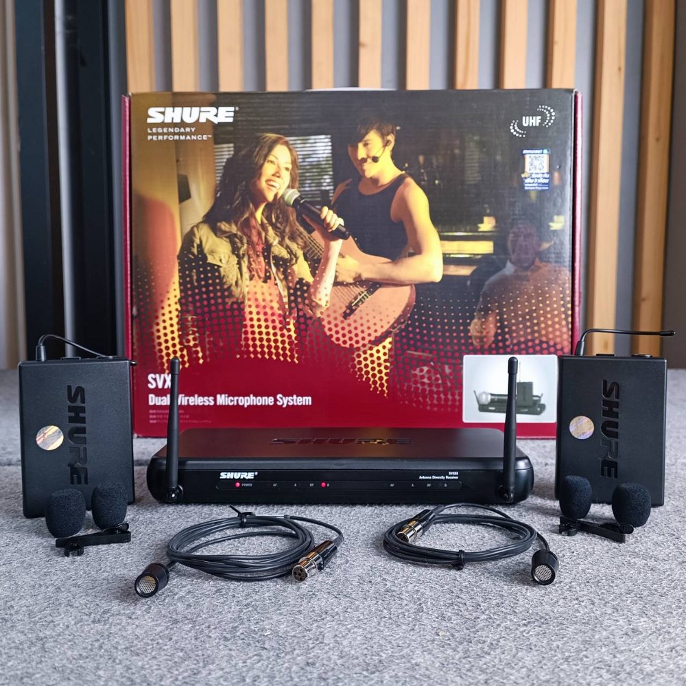 SHURE SVX188A CVL Q12 ไมค์หนีบคู่ SVX188 A CVL Q12 SVX188A/CVL ชุดไมโครโฟนไร้สายแบบหนีบปกเสื้อ ไมค์ลอย ไมค์ เอไอ-ไพศาล +++