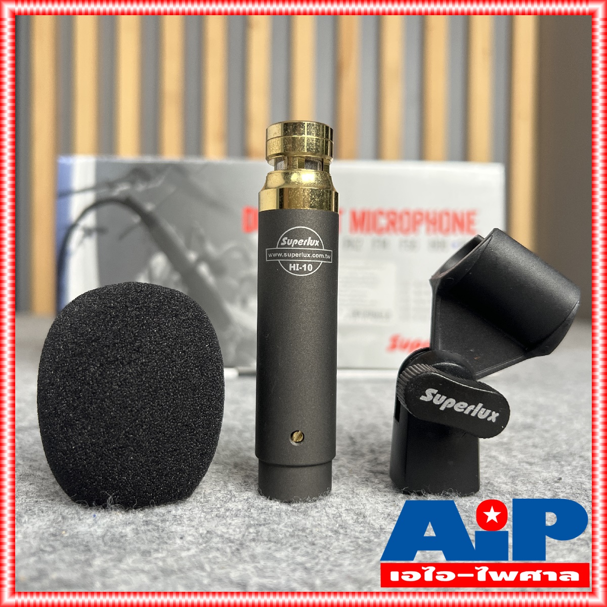 SUPERLUX HI10 ไมค์เครื่องดนตรี ไมค์ ไฮ-แฮท HI HAT ไมค์เครื่องเป่า HI-10 เครื่องเคาะ เครื่องตี HI 10 instrument microphone