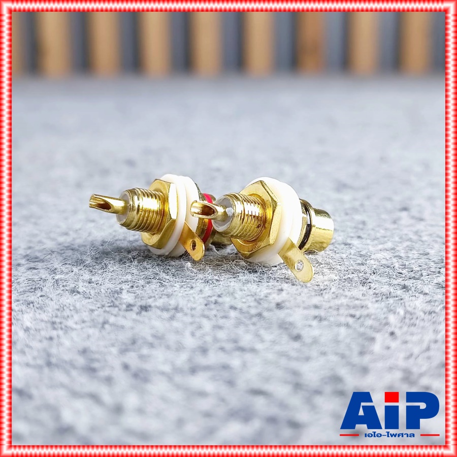 1คู่ ดำ+แดง แจ็ค RCAติดแท่น ทองใหญ่คาดดำ + คาดแดง 912R101 แจ็คอาร์ซีเอตัวเมีย J.RCAติดแท่น เอไอ-ไพศาล