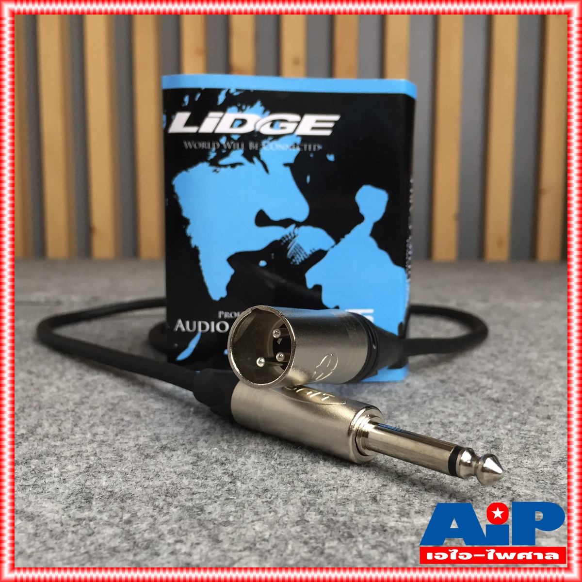 สายสัญญาณ XLR ผู้+Phone ยาว 1 เมตร LIDGE YM-381F 1M สาย XLRผู้-โฟนโมโน YM 381 F CANNON ผู้- Phone mono ym381f เอไอ-ไพศาล