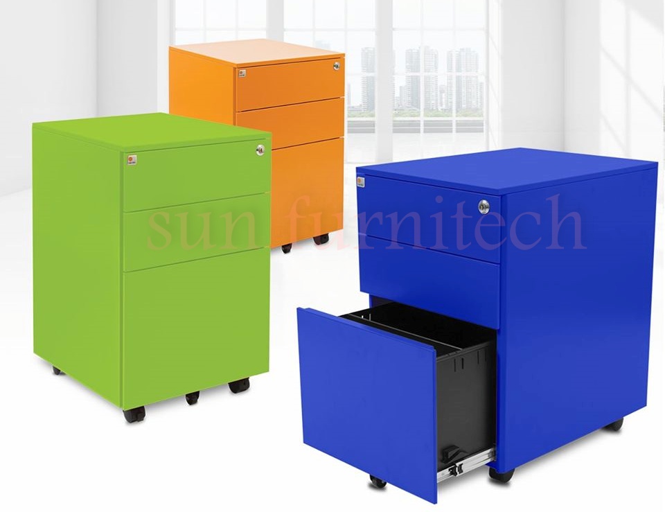 ตู้ลิ้นชักเหล็ก 3 ลิ้นชัก, ตู้เหล็ก 3 ลิ้นชักล้อเลื่อน มีระบบป้องกันการล้มในตัว Taiyo รุ่น PD-63