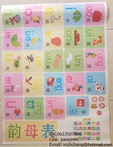 สติ๊กเกอร์ติดผนัง ชุดพินอิน--สระ