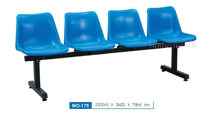 เก้าอี้โพลีแถว, เก้าอี้พักคอย, เก้าอี้นั่งรอ, เก้าอี้แถวเปลือกโพลี 4 ที่นั่ง ยี่ห้อ elegant รุ่น (WCP4-B) MO-175