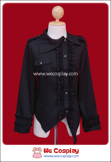 เสื้อเชิ้ตพังค์แบล็คโรบิน สีดำ (Black Robin Punk Shirt)
