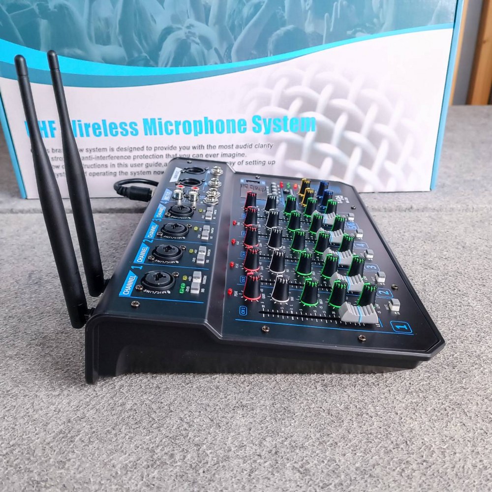 TADA MX-320 mixer พร้อมไมค์ลอย2ตัว ธาดา รุ่น MX 320 MX320 มิกเซอร์ EQ ปรับโทนเสียง มิกเซอร์พร้อมไมค์ลอยคู่ เอไอ-ไพศาล