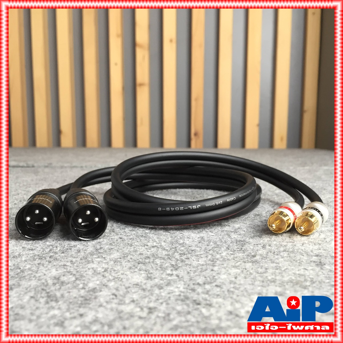1เมตร DYNACOM สายP.CANNON-P.RCAข้างละ2หัว 1M J2049-6 สายดำ สายสัญญาณเสียง XLR ผู้-RCA คู่ยาว 1เมตร XLR ผู้ + RCA ยาว1เมตร XLRจะมีสีเงินและสีดำขึ้นกับล็อตการผลิต