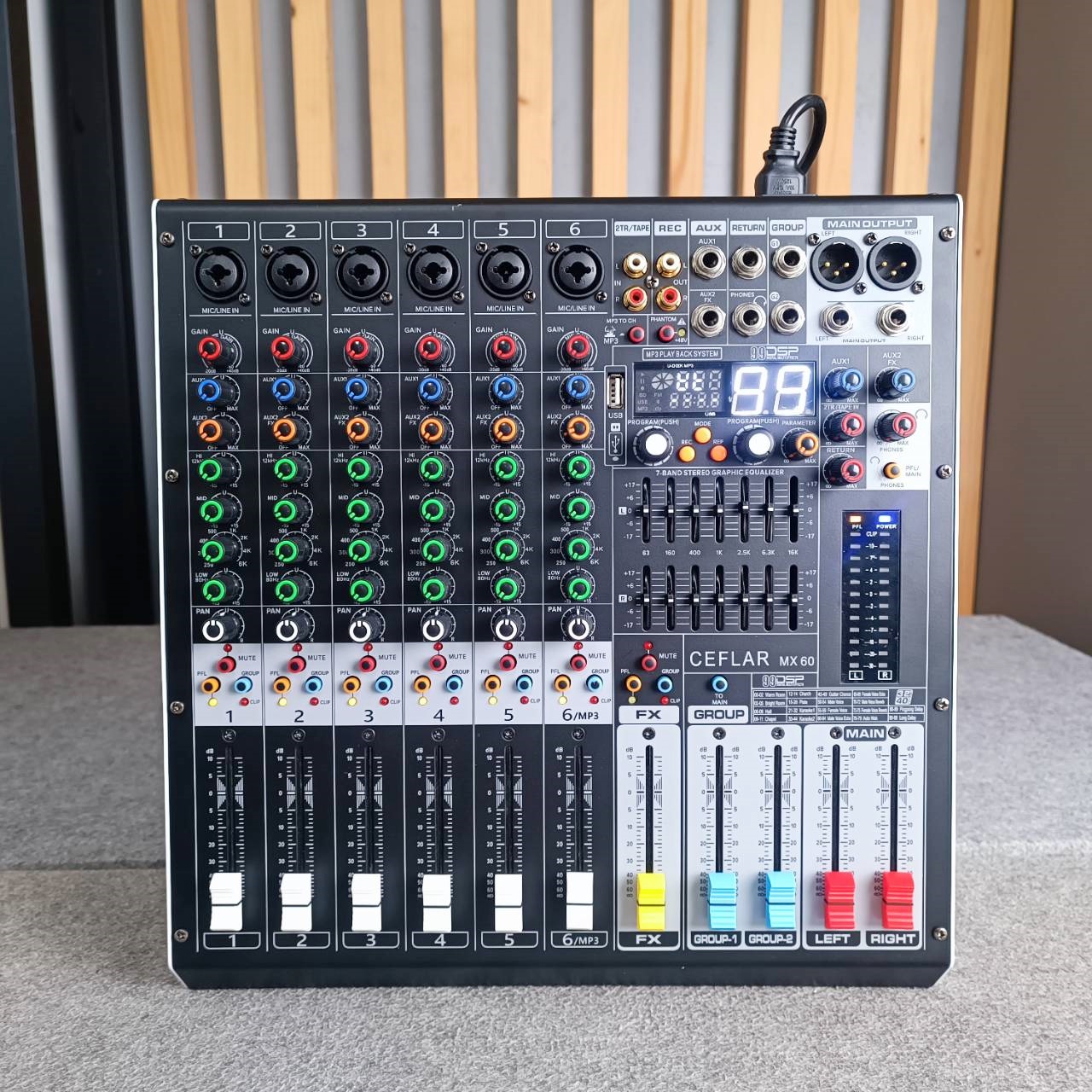 Ceflar MX-60 MIXER มิกเซอร์อนาล็อก ช่องเสียบไมค์ 6 ช่อง มิกเซอร์ เครื่องปรับแต่งเสียง มิกซ์เซอร์พร้อมเอฟเฟค MX 60 MX60 เอไอ-ไพศาล