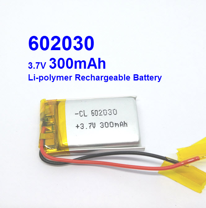 602030 3.7V 300mAh Li-polymer Rechargeable Battery Li-Po for mp3 mp4 bluetooth