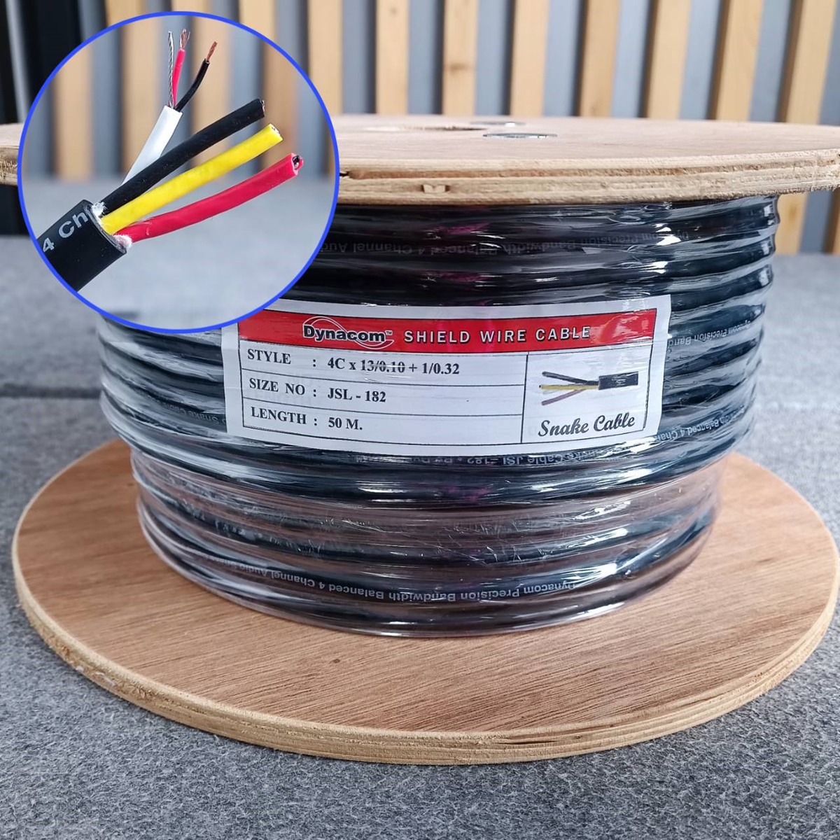 ล้อ50เมตร สายมัลติคอร์ 4คอร์ JSL-182(เมตร) สีดำ ล้อ 50 เมตร สายสัญญาณเสียง สาย4คอร์ JSL182 JSL 182 Multicore Cable เอไอ-ไพศาล
