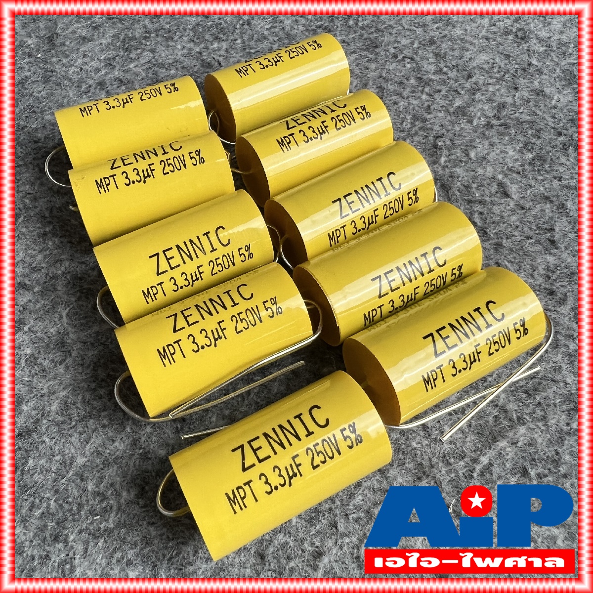 10ตัว ZENNIC C3.3/250V MPT สีเหลือง Cเสียงแหลม คาปาซิเตอร์ คอนเดนเซอร์ ซีเสียงแหลม ซ๊3.3/250โวลต์ ซีตัดเสียงแหลม เอไอ-ไพศาล
