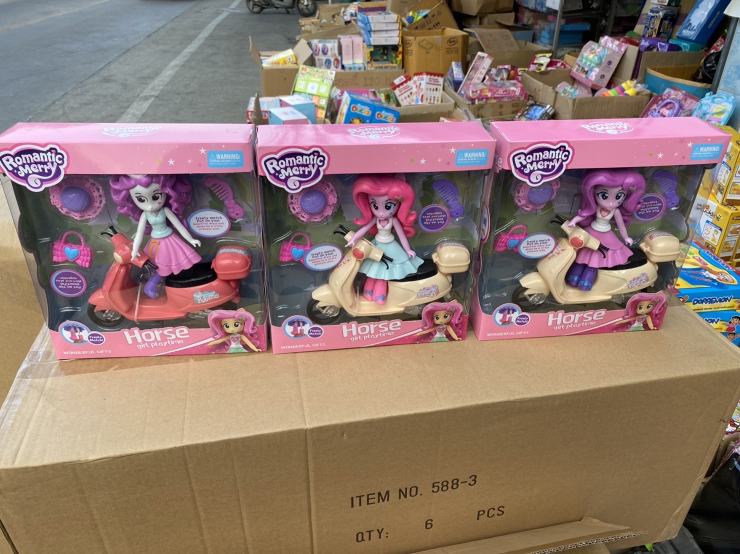 189A ของเล่นเด็กโมเดลโพนี่พร้อมรถมอไซค์ ชิ้นละ