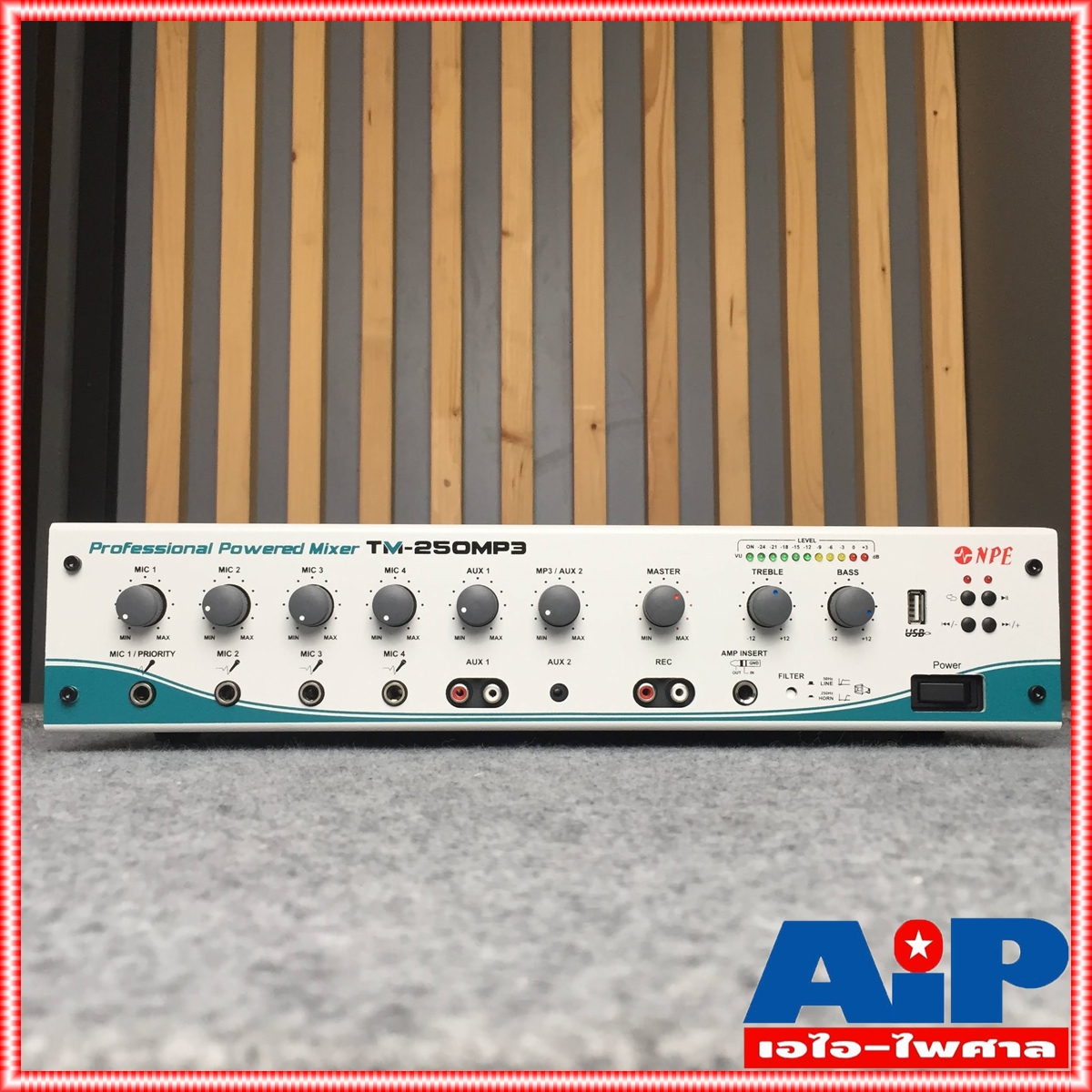 NPE TM250MP3 POWERMIXER มีLINE มีช่อง USB TM250 MP 3 เอ็นพี่อี เครื่องขยายเสียง แอมป์ แอมป์ประกาศ +++
