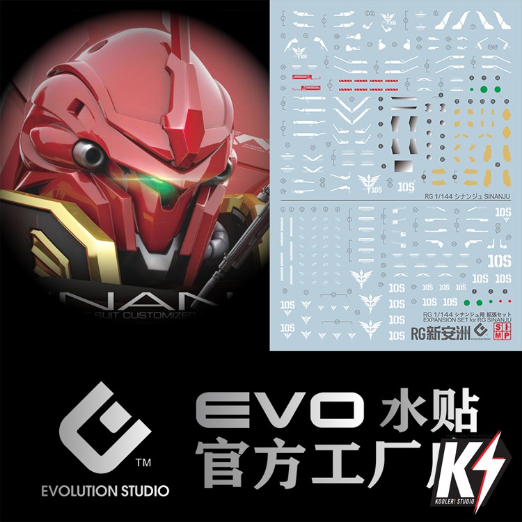 Waterdecal EVO RG Sinanju #ดีคอลน้ำสำหรับติดกันพลา กันดั้ม Gundam พลาสติกโมเดลต่างๆ