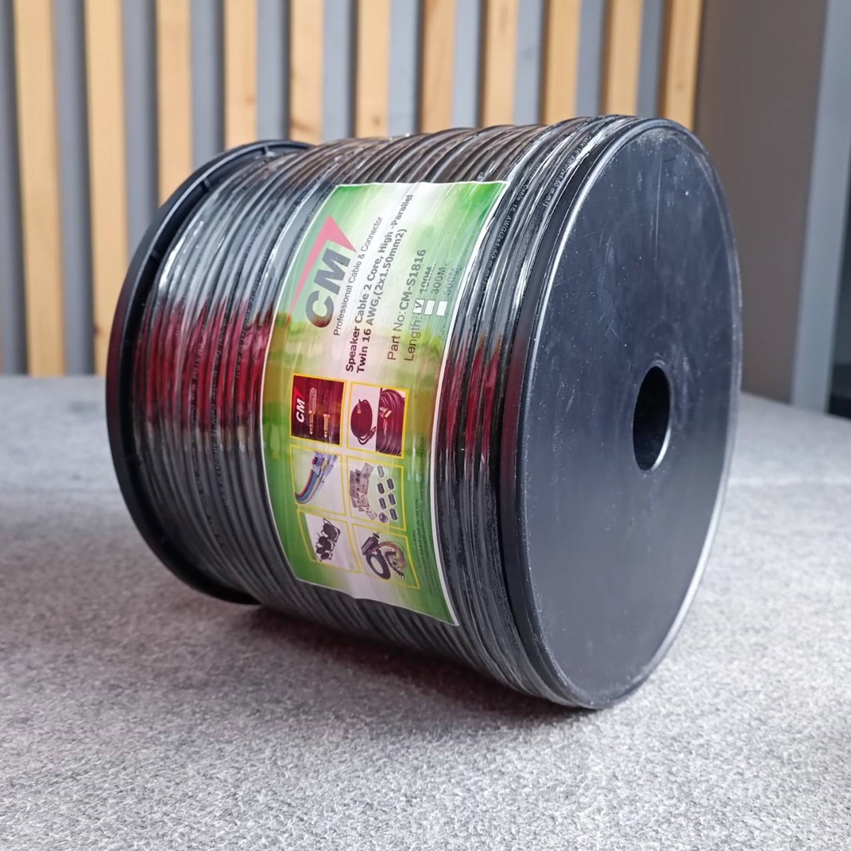 100เมตร สายลำโพง CM CM-S1816 2X1.5 สายลำโพงคู่ CMS1816 CM S1816 สายลำโพงดำแดง สายลำโพงCM ดำ-แดง เอไอ-ไพศาล