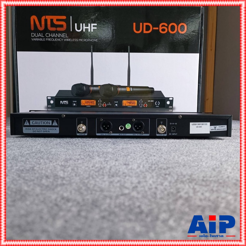 NTS UD-600 ไมค์ลอยปรับความถี่ ไมโครโฟนไร้สาย ไมค์ถือคู่ เปลี่ยนความถี่ได้ ย่านความถี่ UHF UD 600 UD600 เอไอ-ไพศาล