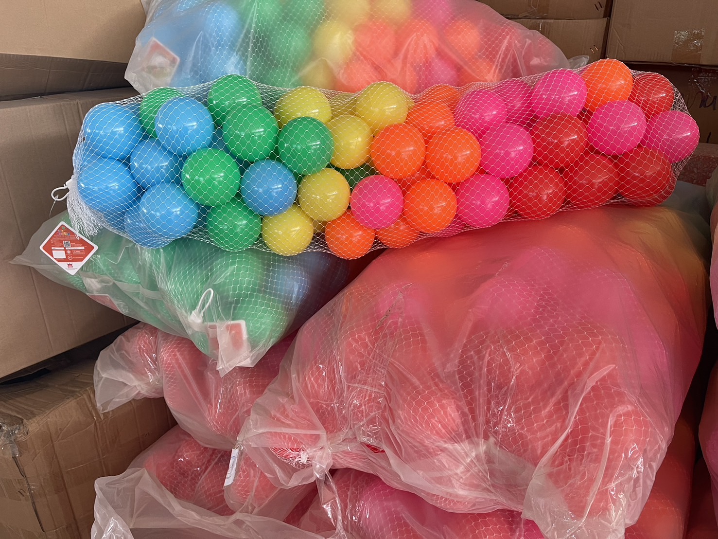 WD-333A บอลเด็ก ลูกบอล 100 ลูก ถุงตาข่าย พลาสติกเนื้อดี ปลีกถุงละ (ของหมด)